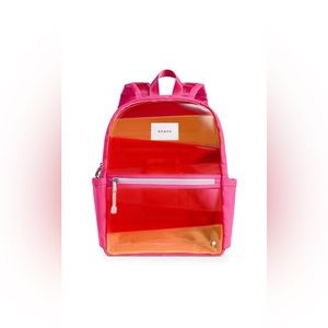 STATE NWT Kane kids clear pink and orange novelty zigzag backpack